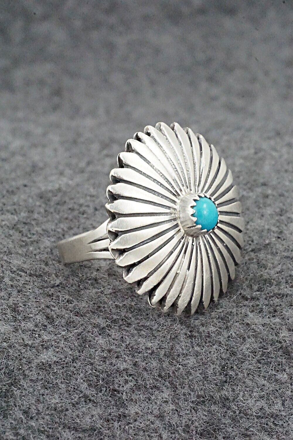 Turquoise & Sterling Silver Ring - Alice Rose Saunders - Size 8.5