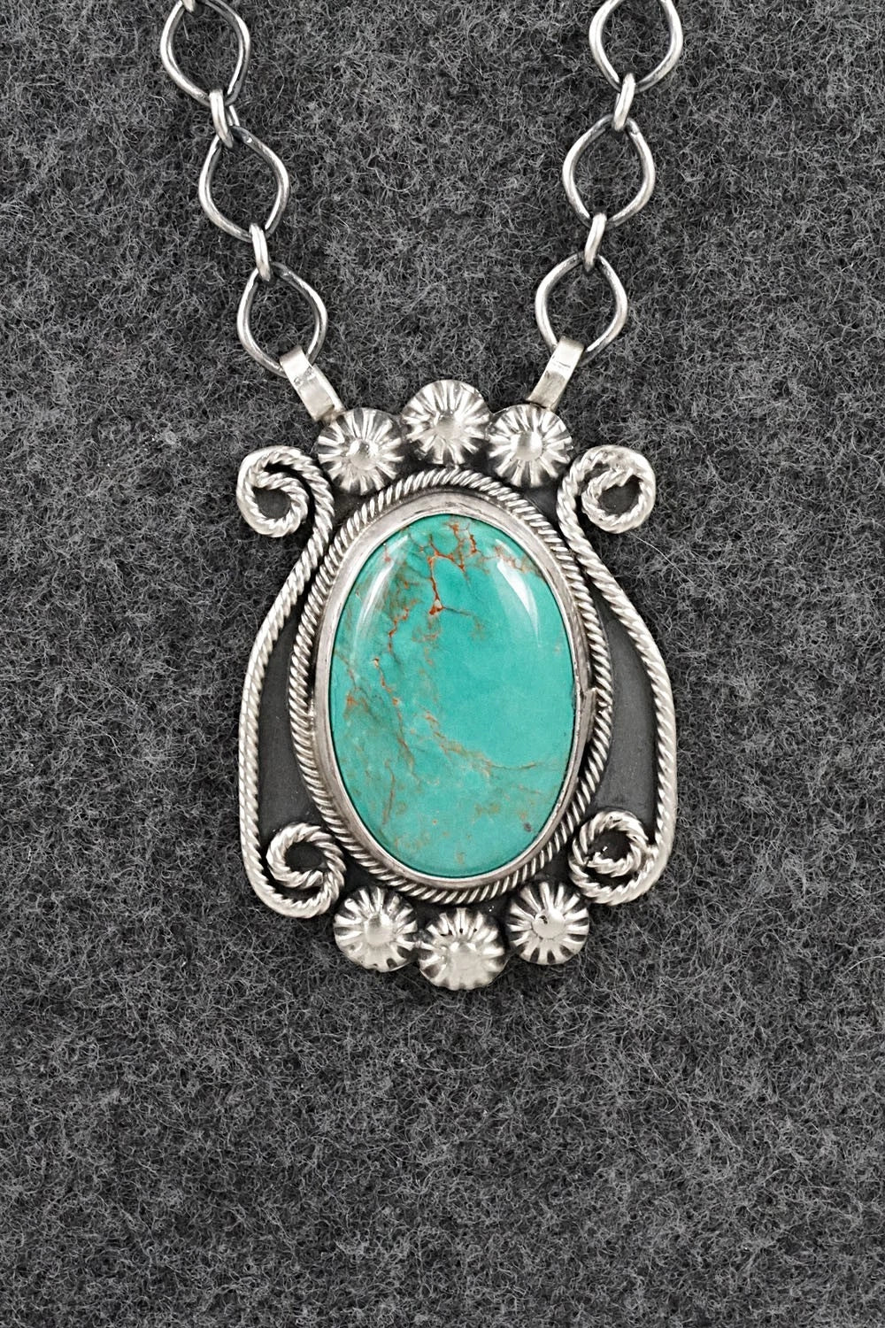 Turquoise & Sterling Silver Necklace - Cordell Platero