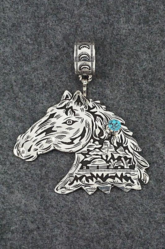 Turquoise & Sterling Silver Pendant - Richard Singer