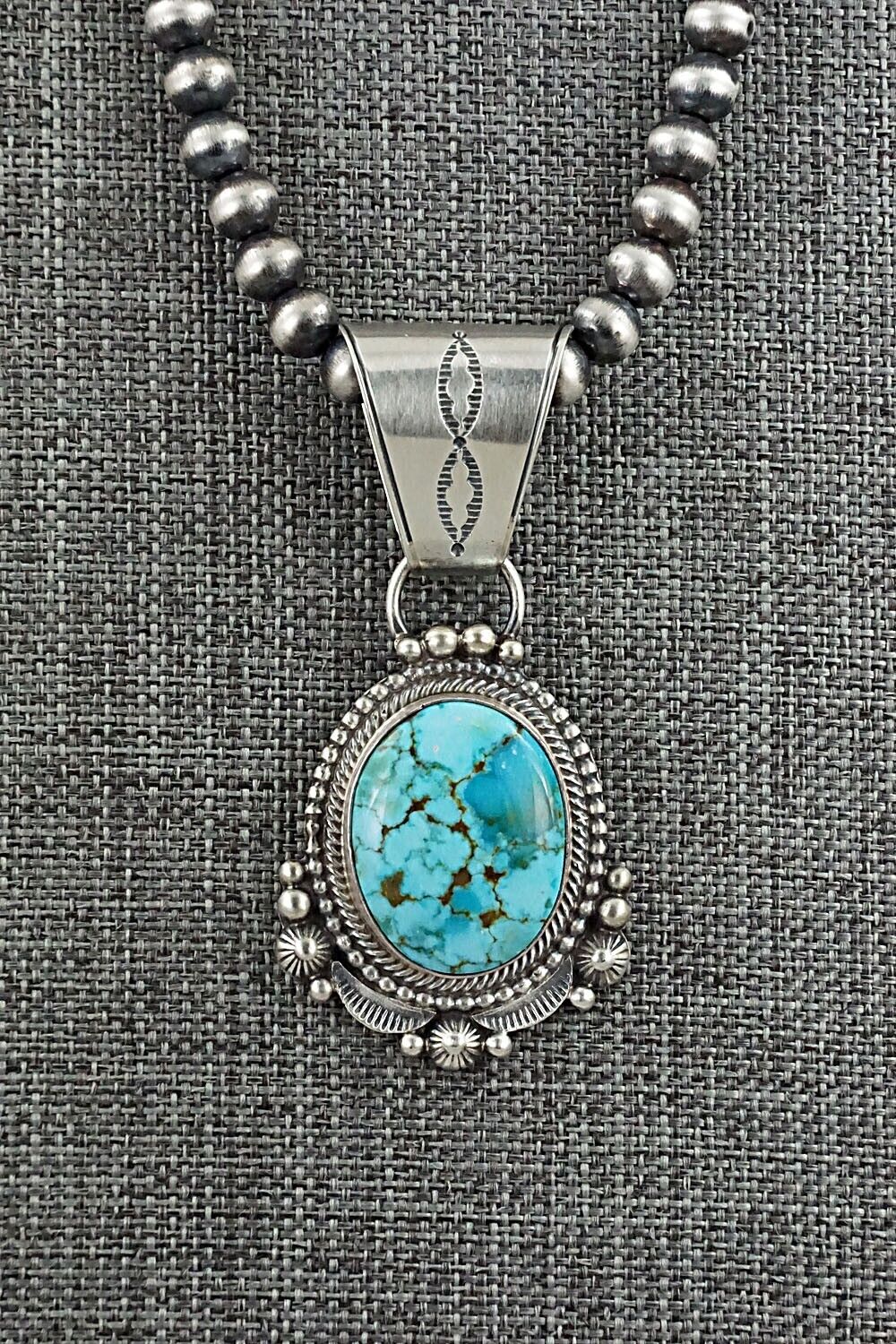 Turquoise & Sterling Silver Necklace - Tom Lewis