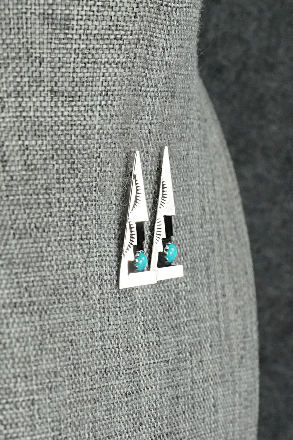 Turquoise & Sterling Silver Earrings - Phil Perry