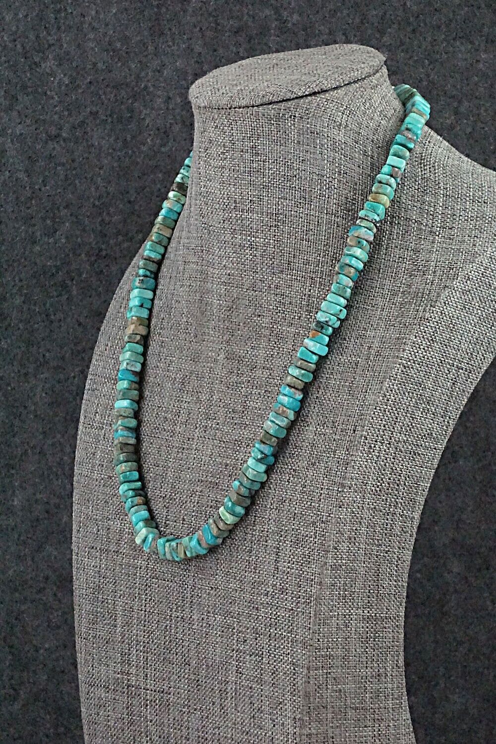 Turquoise & Sterling Silver Necklace 18" - Doreen Jake