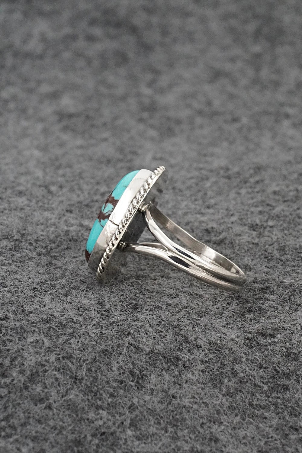 Turquoise & Sterling Silver Ring - Eugene Gruber - Size 8