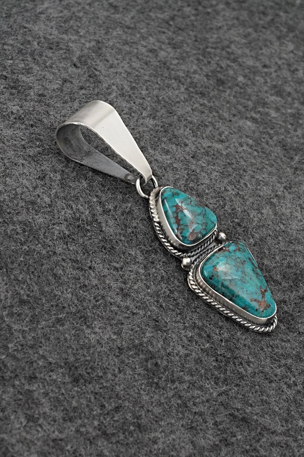 Turquoise & Sterling Silver Pendant - Eugene Gruber