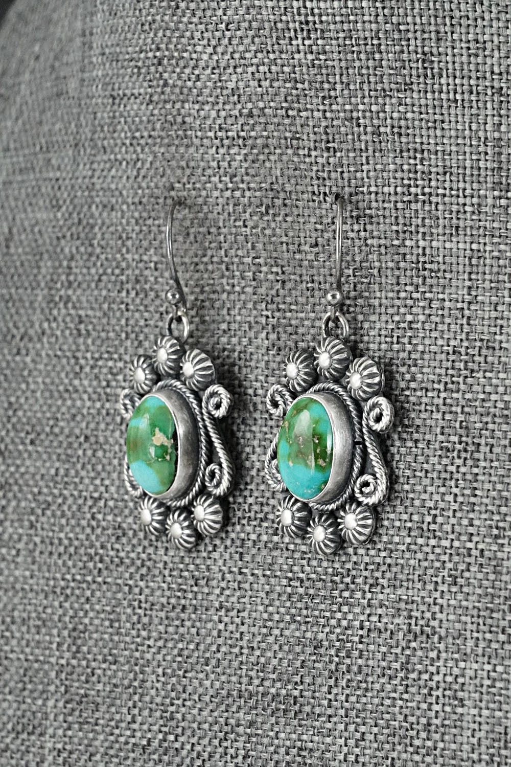 Turquoise & Sterling Silver Necklace and Earrings Set - Mark Yazzie