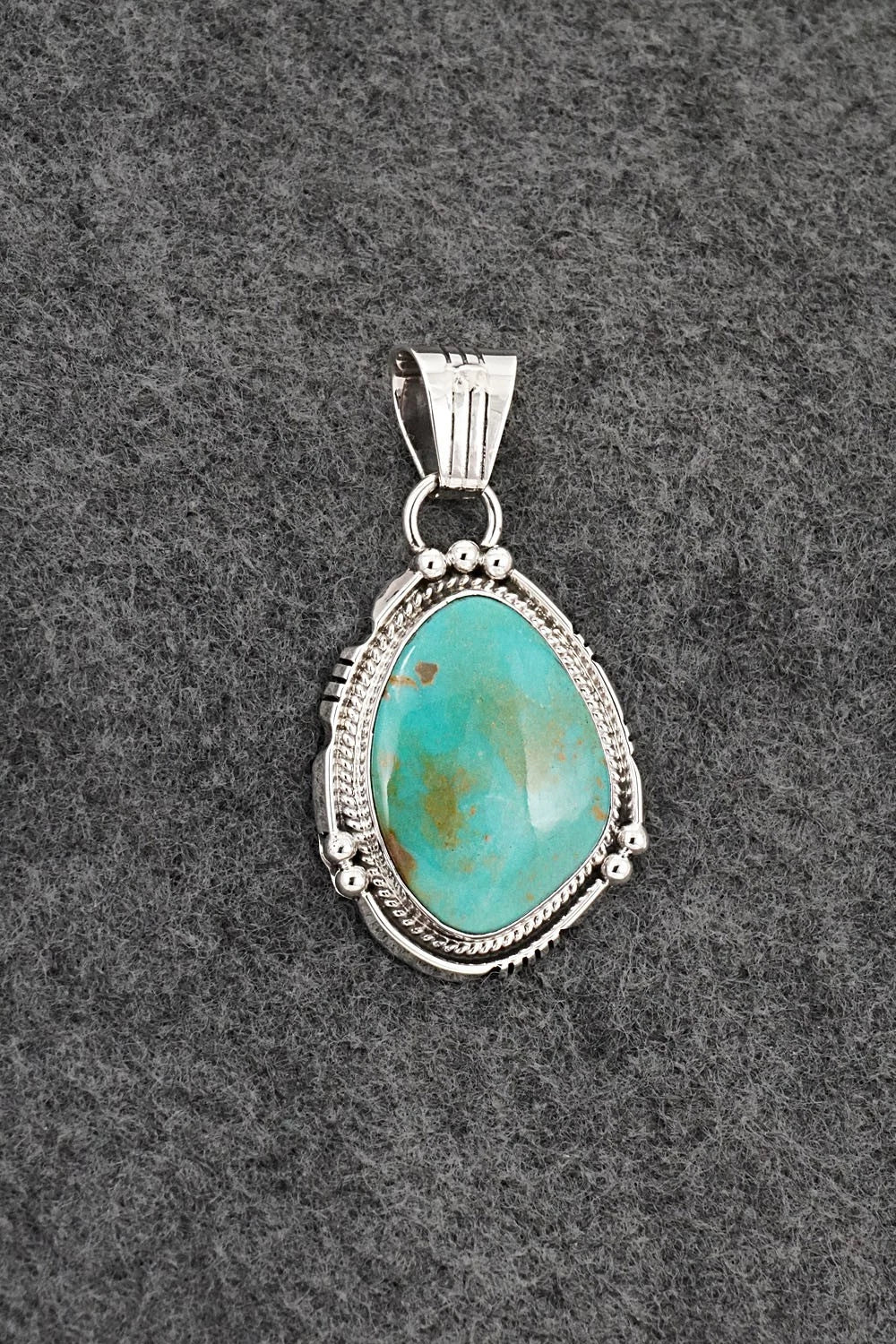 Turquoise & Sterling Silver Pendant - Marita Benally