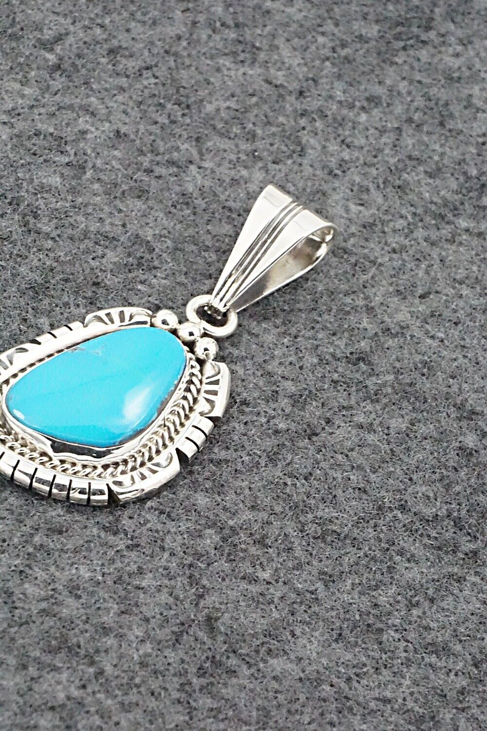 Turquoise & Sterling Silver Pendant - Samuel Yellowhair