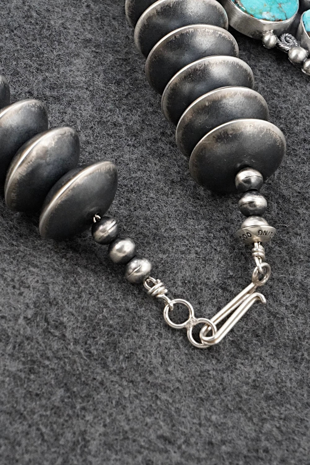 Turquoise & Sterling Silver Squash Blossom Set - Mark Yazzie