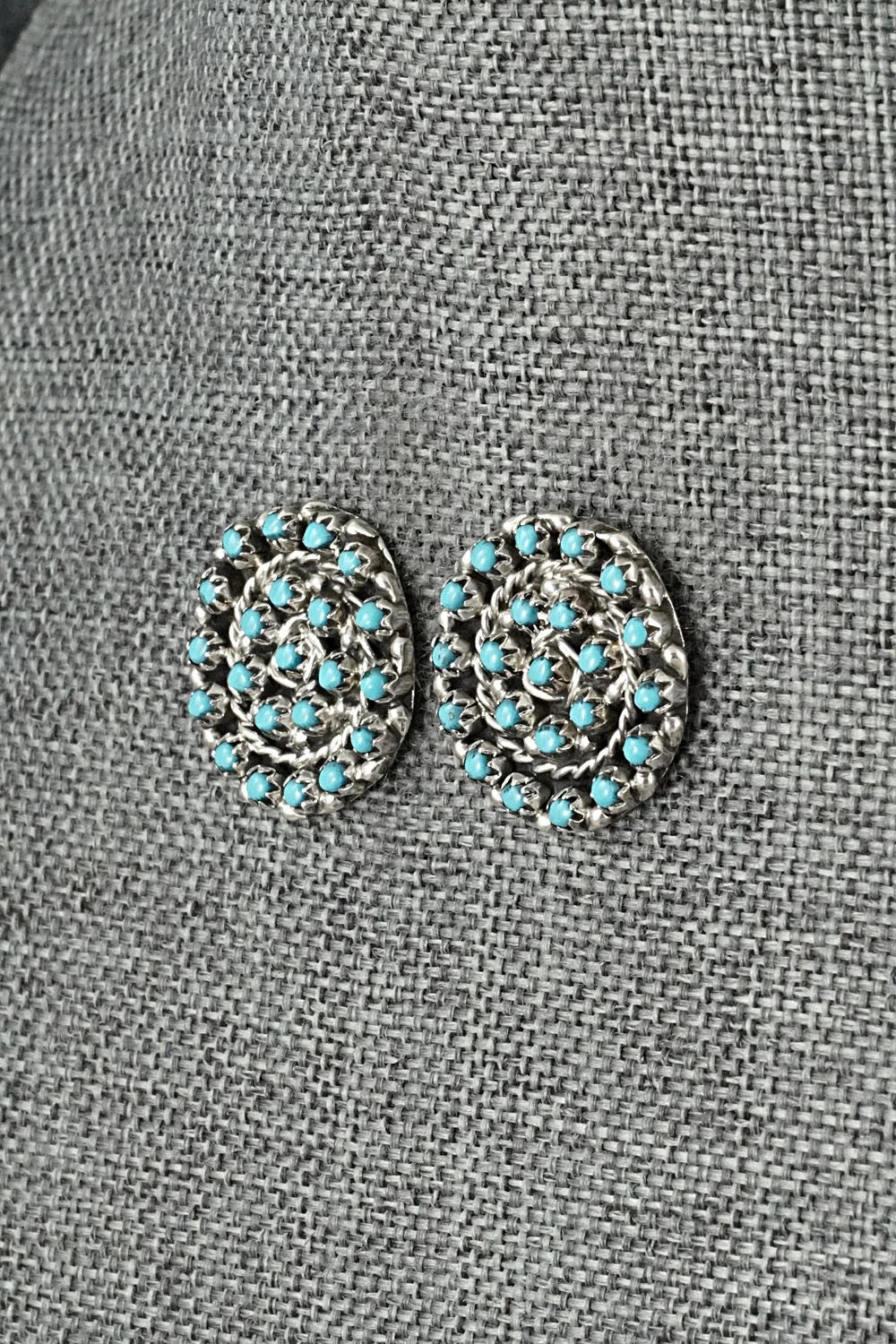 Turquoise & Sterling Silver Earrings - Randy Hooee