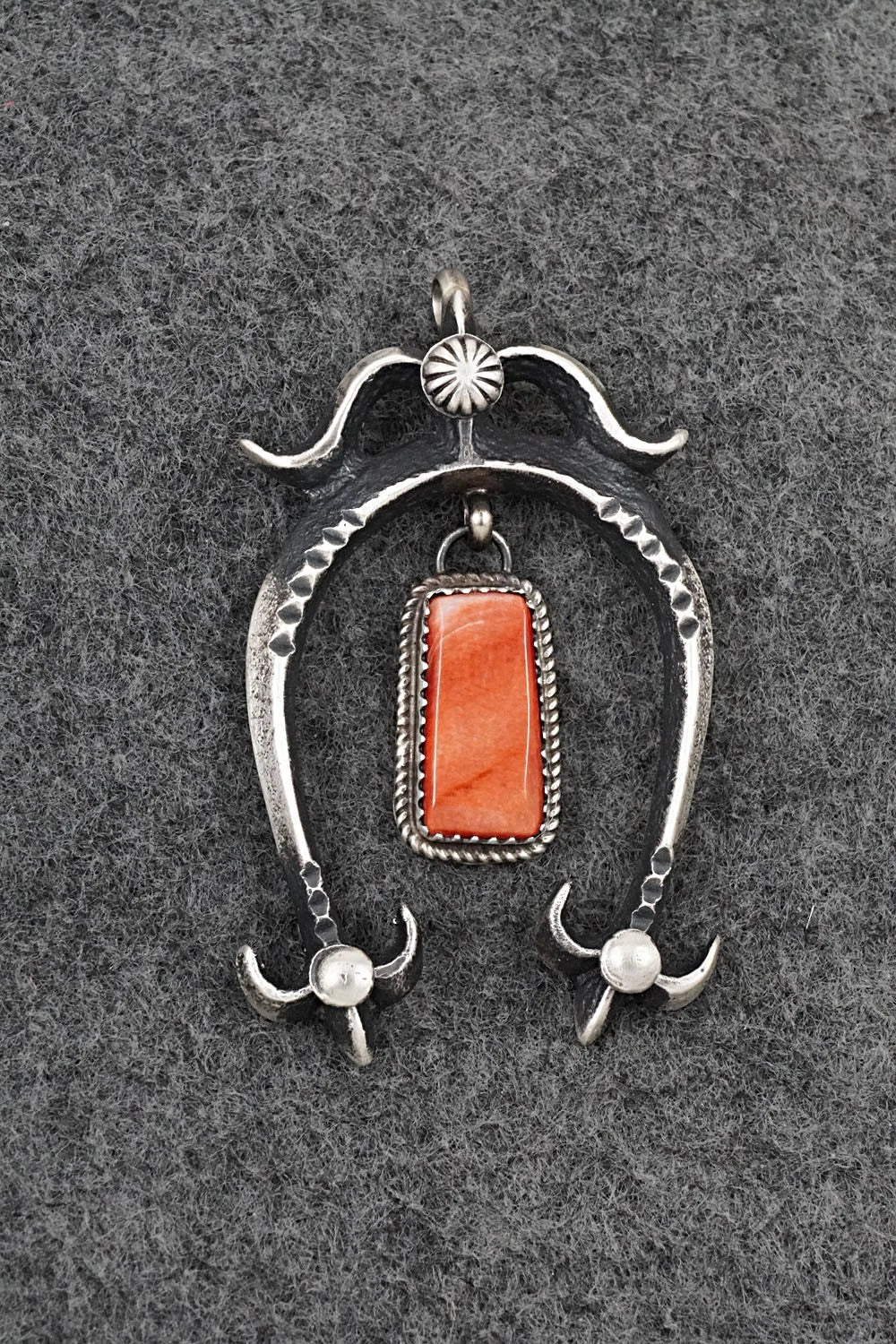 Spiny Oyster and Sterling Silver Pendant - Martha Cayatineto