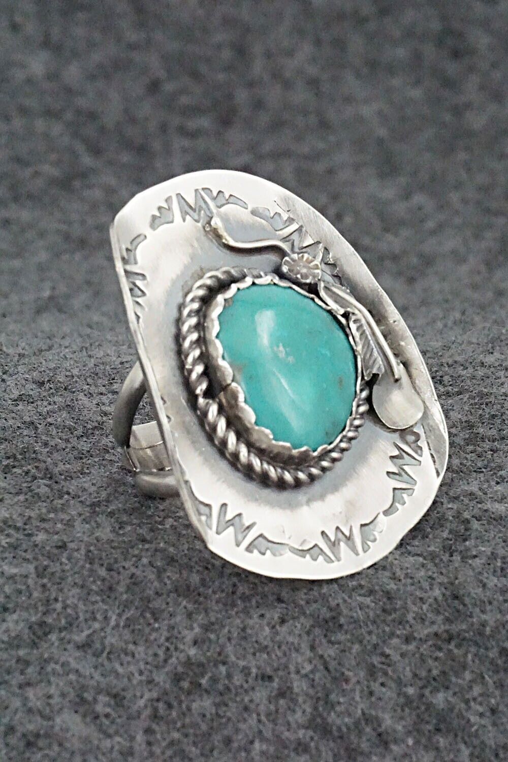 Turquoise & Sterling Silver Ring - Tim Yazzie - Size 7.75