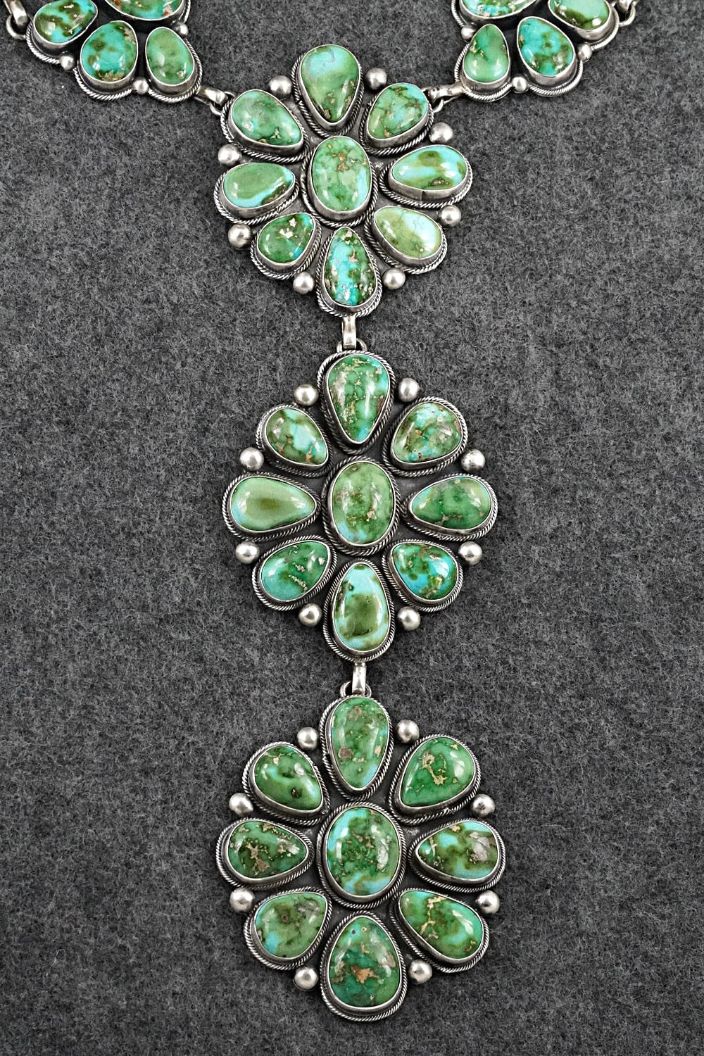 Turquoise & Sterling Silver Necklace and Earrings Set - Paul Livingston