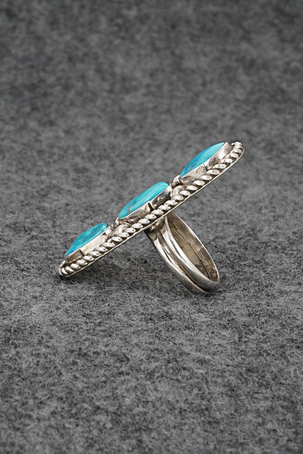 Turquoise & Sterling Silver Ring - Priscilla Reeder - Size 7.5