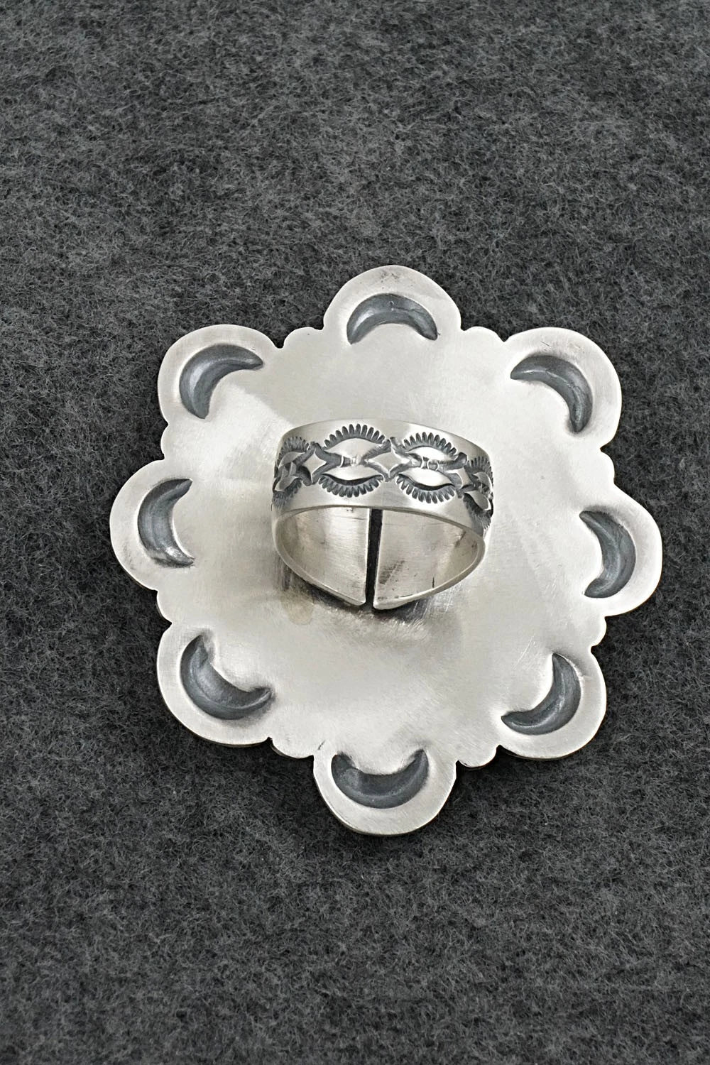 Turquoise & Sterling Silver Ring - Mark Yazzie - Size 8.5 Adj.