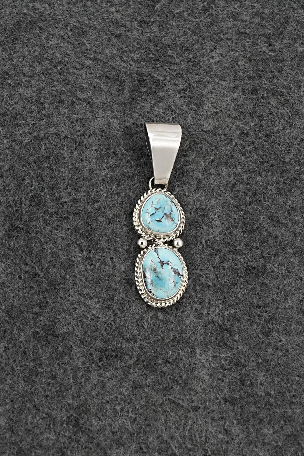 Turquoise & Sterling Silver Pendant - Eugene Gruber