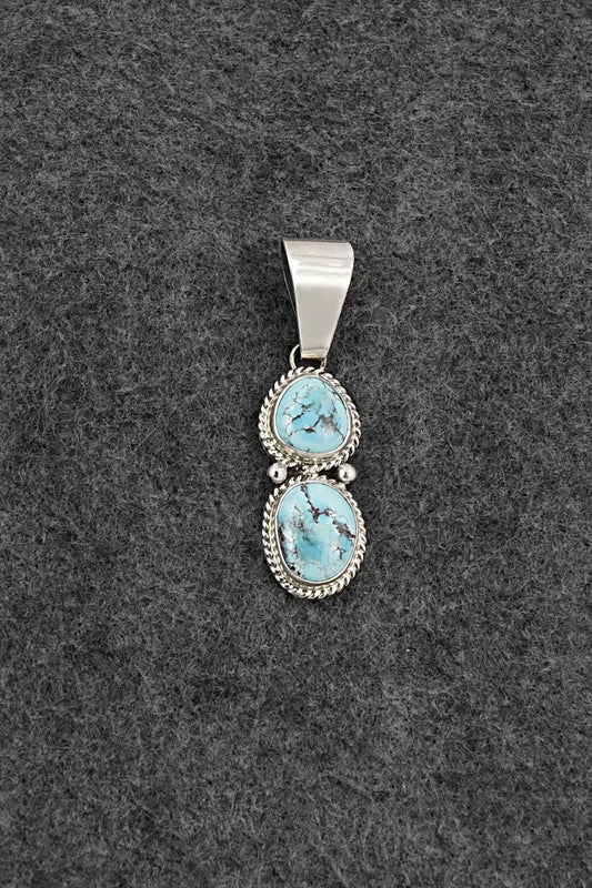 Turquoise & Sterling Silver Pendant - Eugene Gruber
