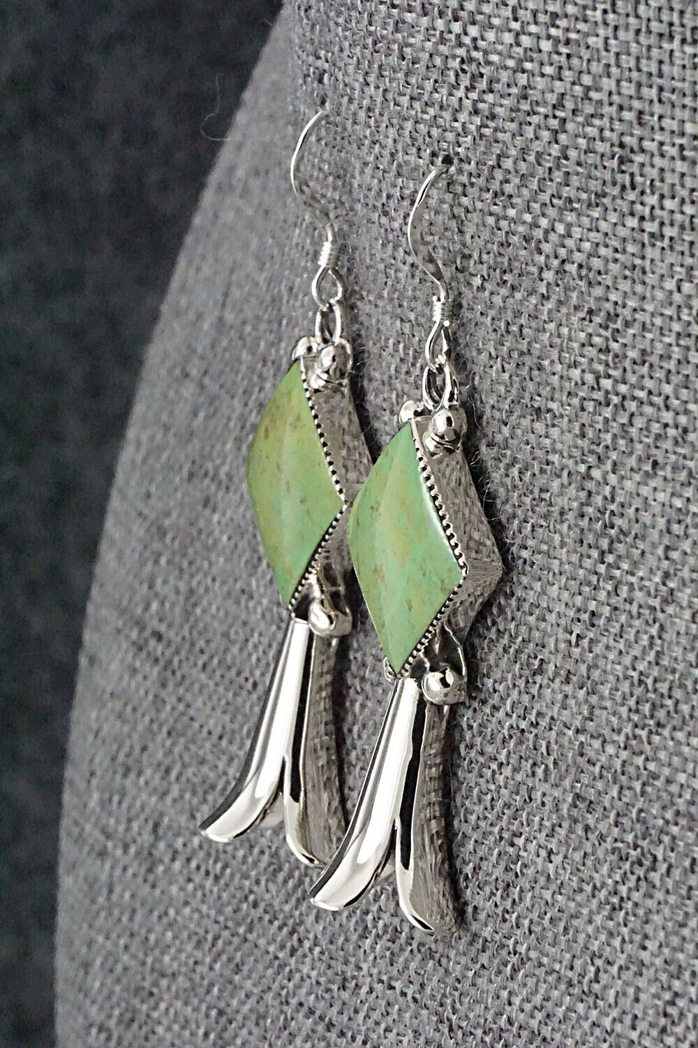 Gaspeite and Sterling Silver Earrings - Suzanna Johnson