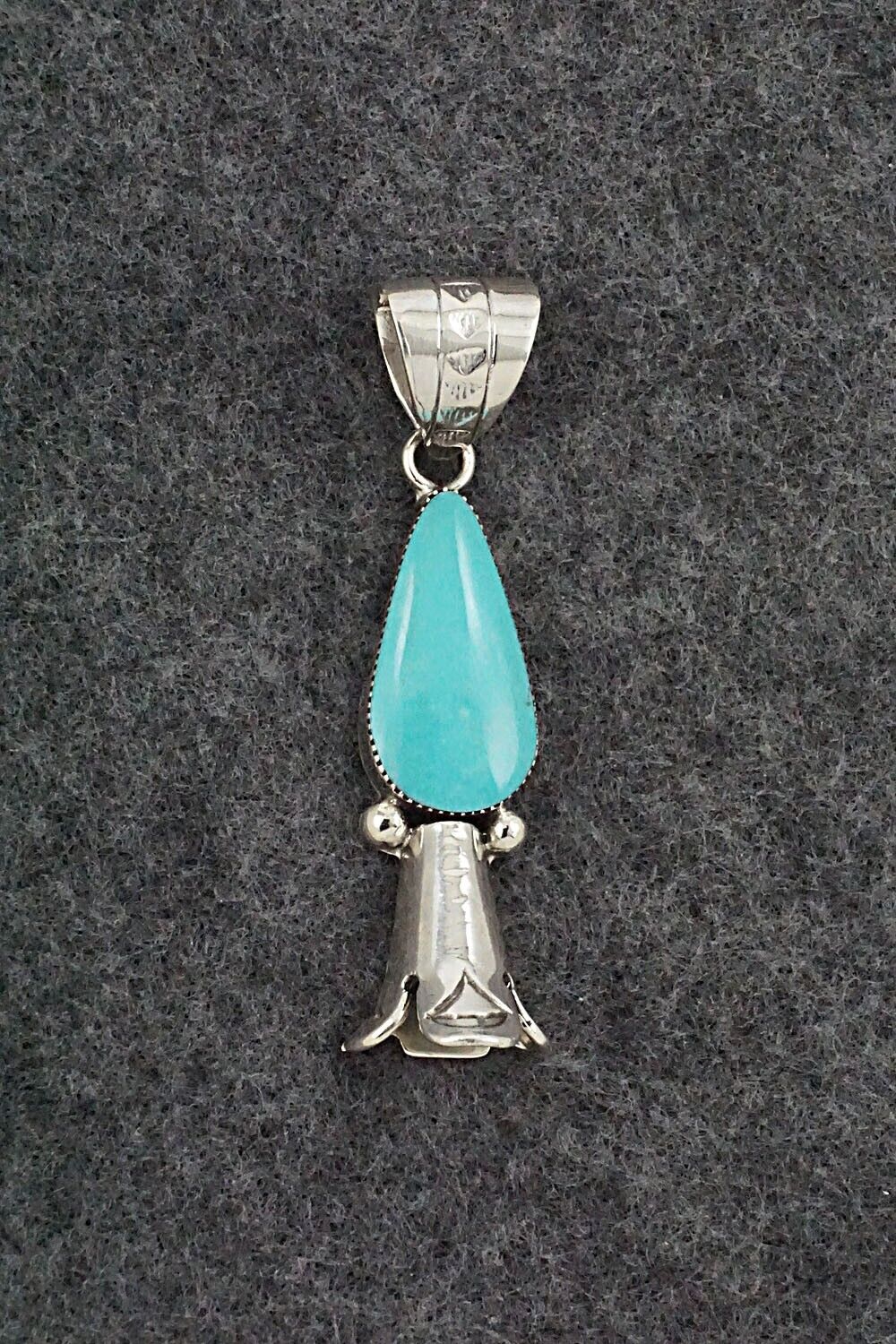Turquoise & Sterling Silver Blossom Pendant - Dorothy Lee
