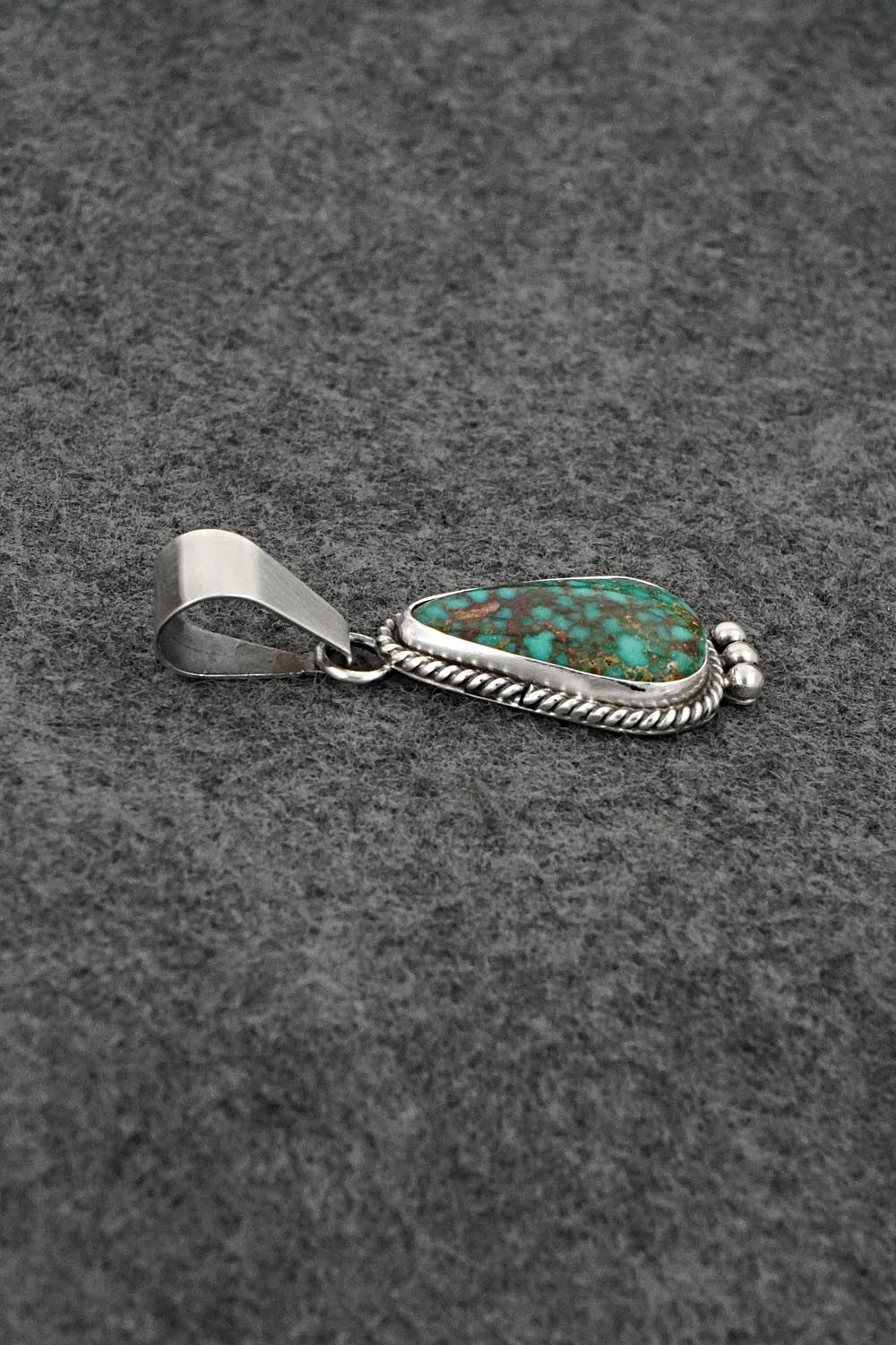 Turquoise & Sterling Silver Pendant - Eugene Gruber