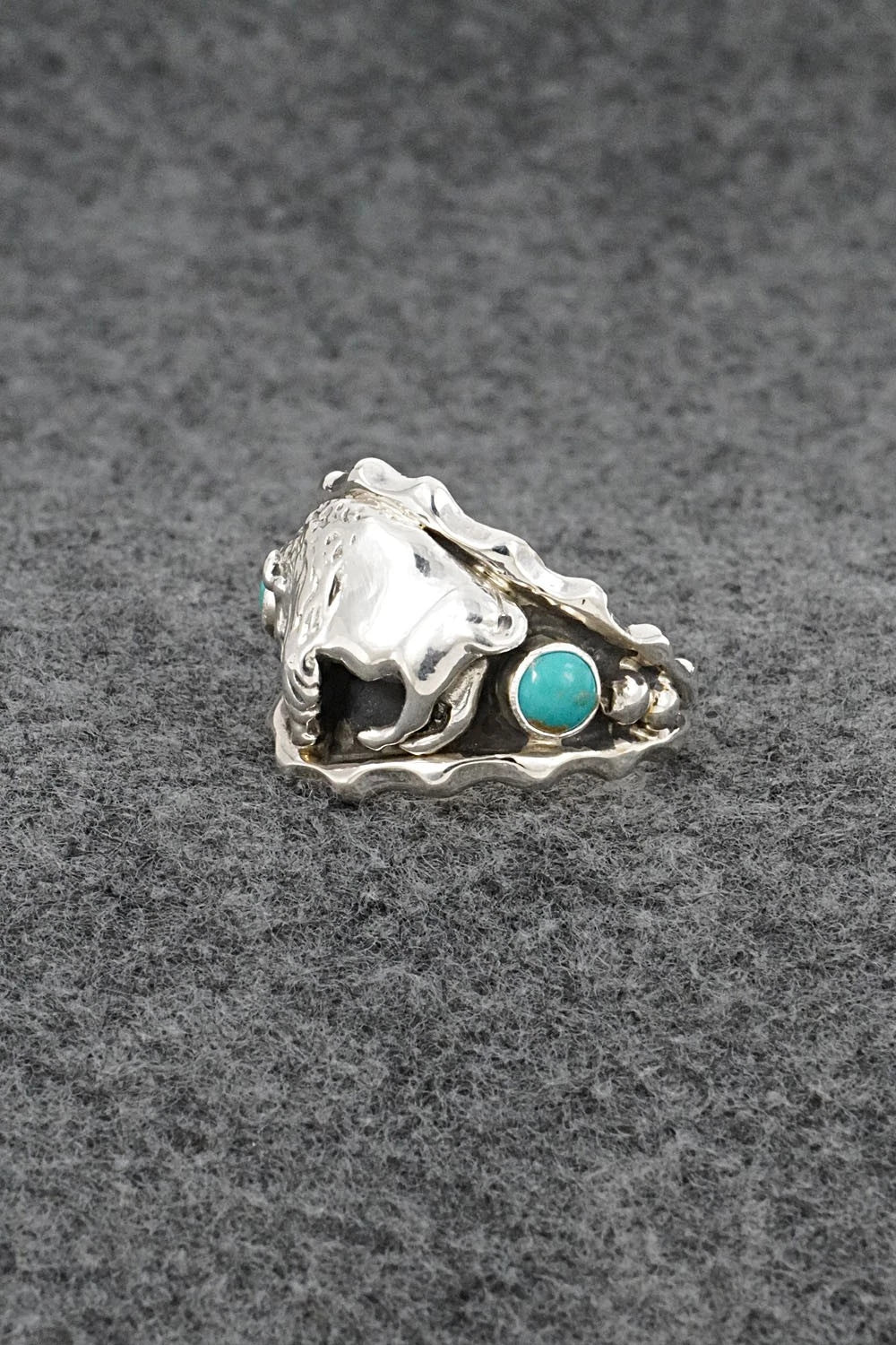 Turquoise & Sterling Silver Ring - Genevieve Francisco - Size 11.5