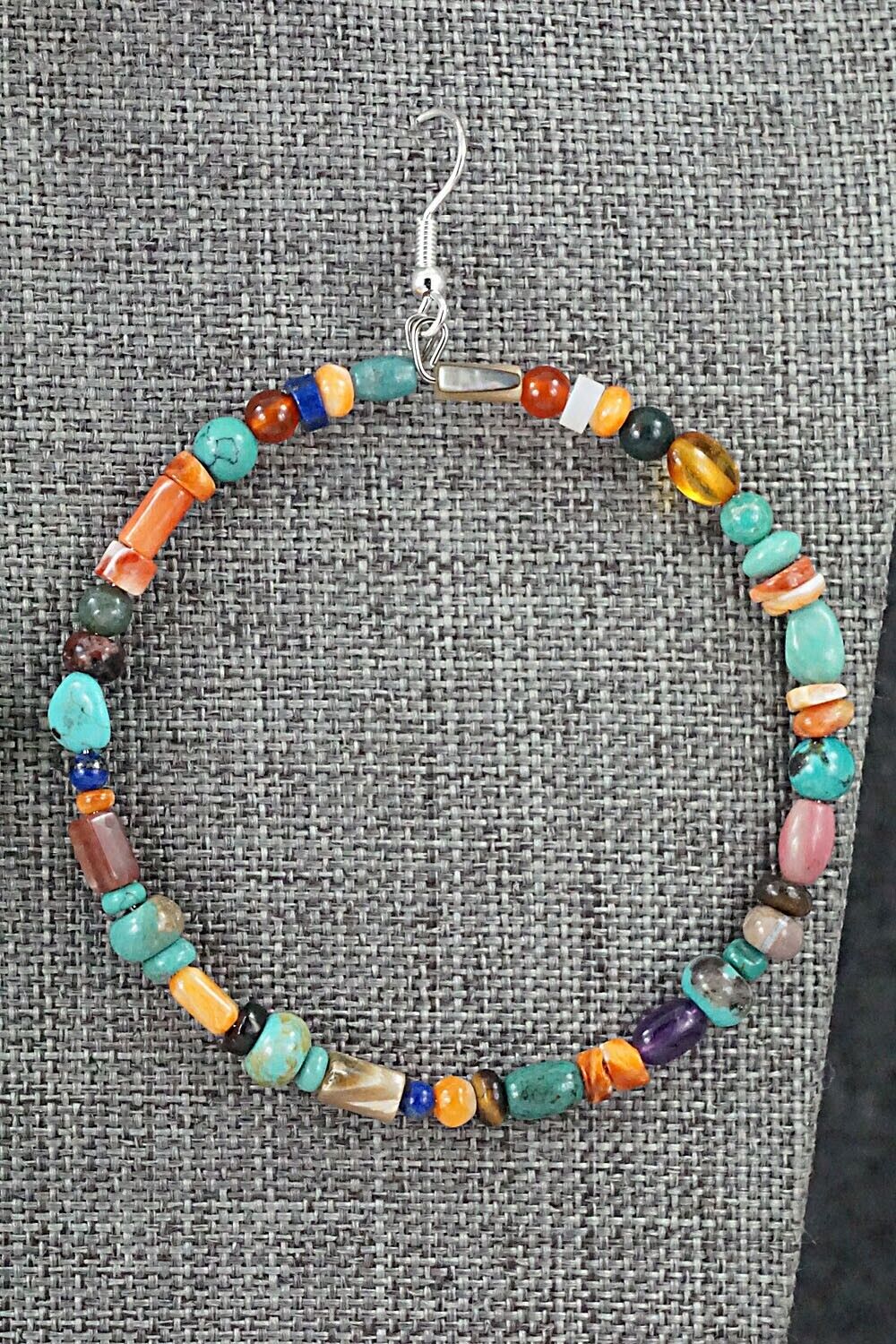 Multi-Stone & Sterling Silver Earrings - Helen Tsosie