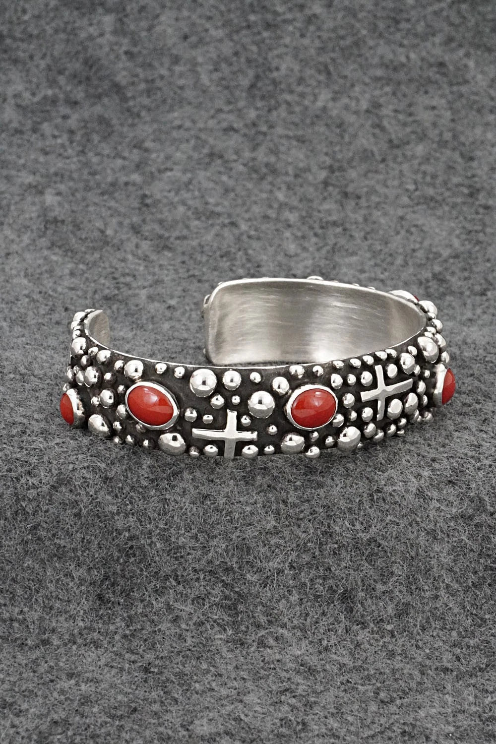 Coral & Sterling Silver Bracelet - Akee Douglas