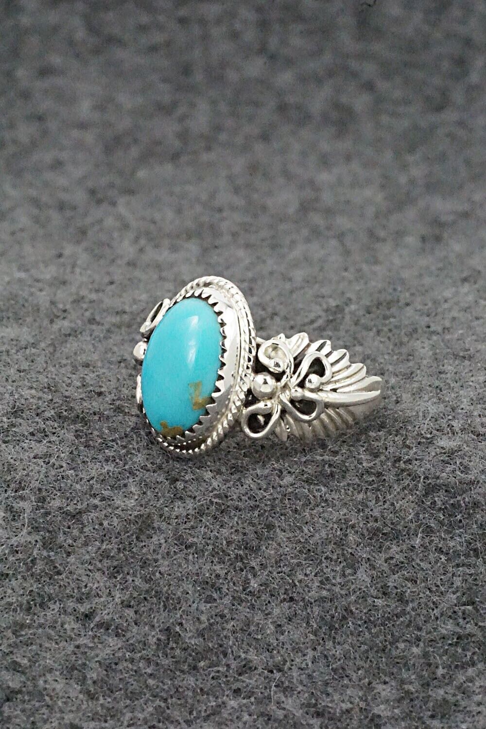 Turquoise & Sterling Silver Ring - Jeannette Saunders - Size 7.5