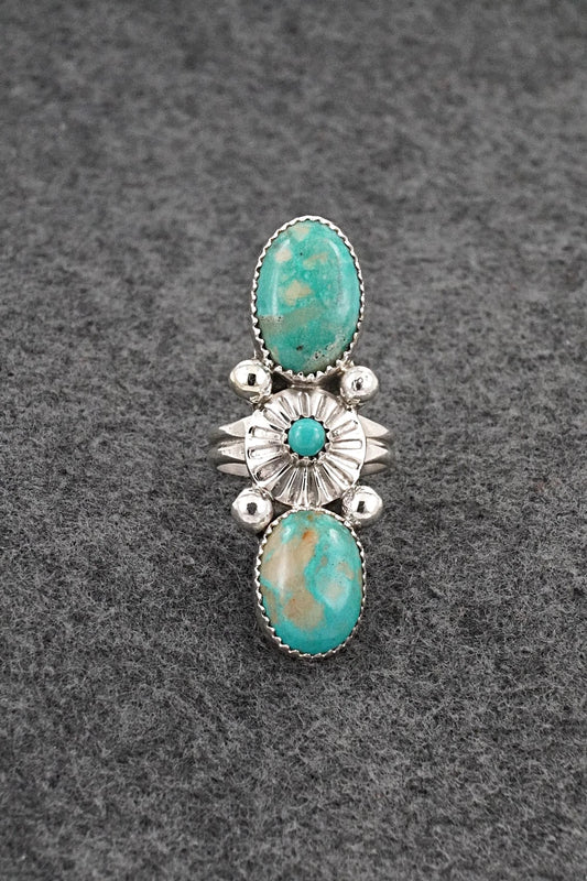 Turquoise & Sterling Silver Ring - Priscilla Reeder - Size 8