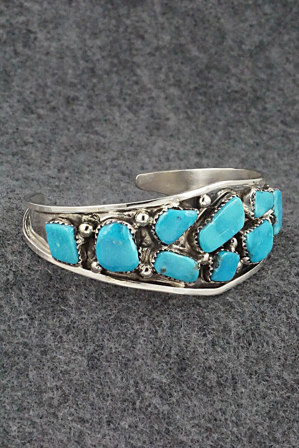 Turquoise & Sterling Silver Bracelet - Vangie Tsabetsaye