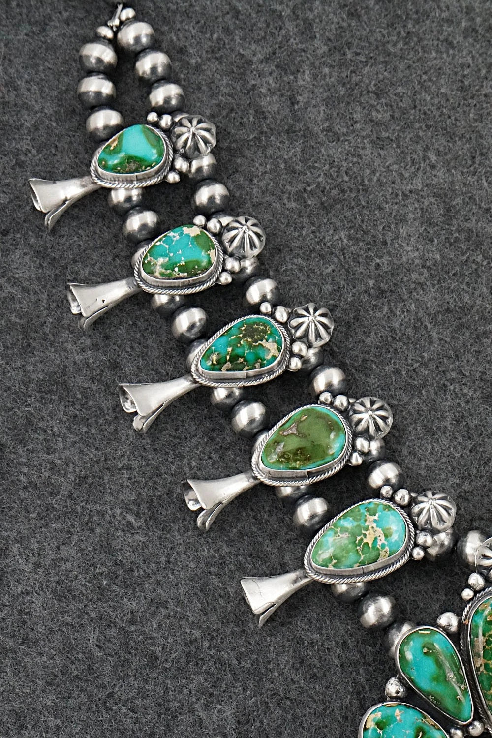 Turquoise & Sterling Silver Squash Blossom Set - Darrin Livingston