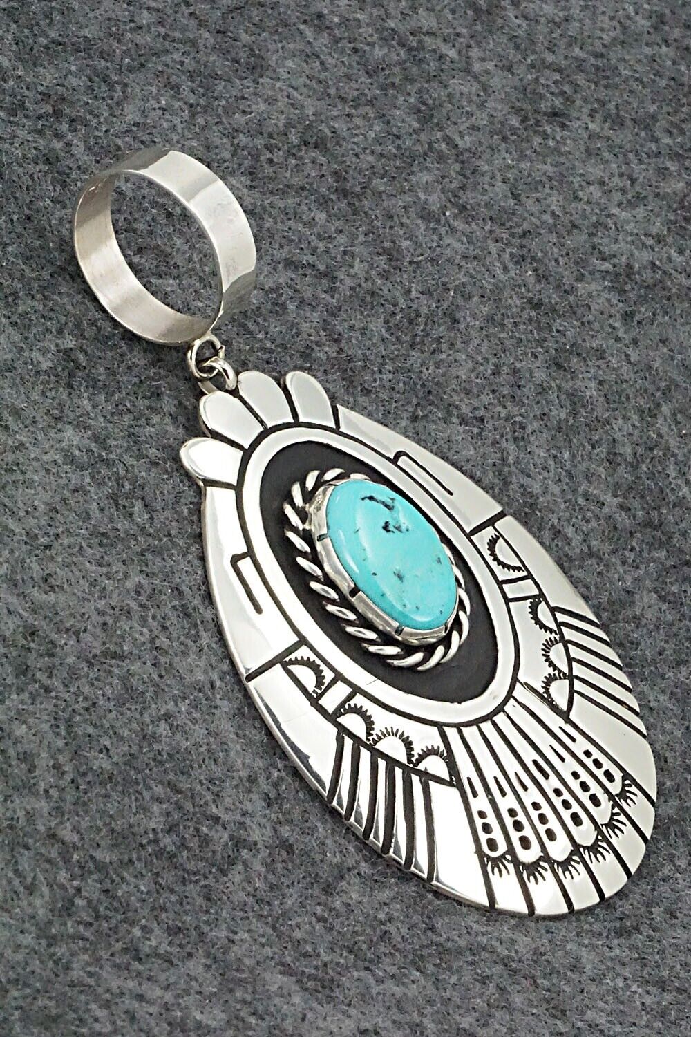 Turquoise & Sterling Silver Pendant - Rosita Singer