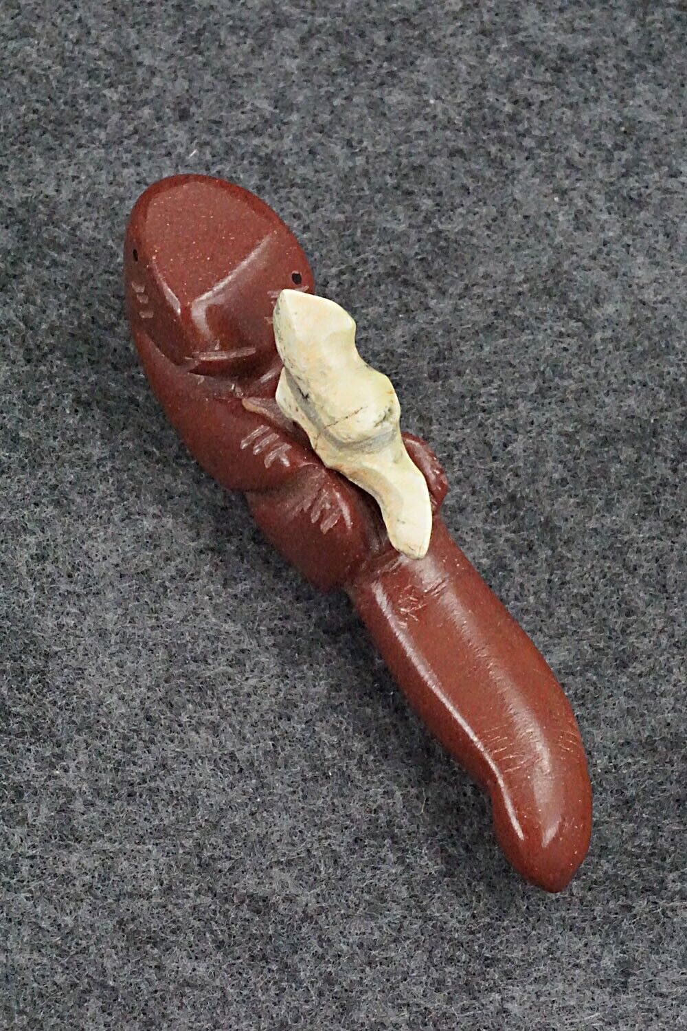 Otter with Pup Zuni Fetish Carving - Justin Red Elk