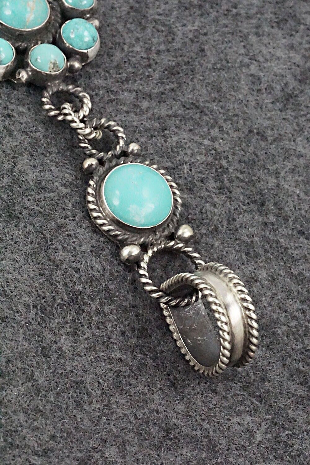 Turquoise and Sterling Silver Pendant - Devon Brown