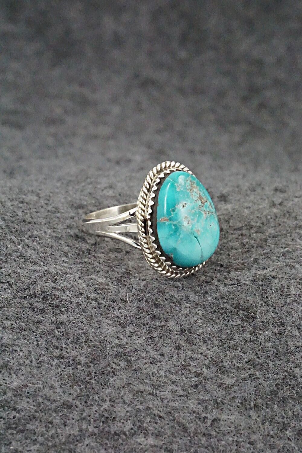 Turquoise & Sterling Silver Ring - Tom Dinetso - Size 9