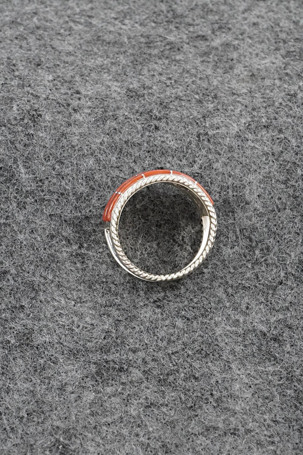 Coral and Sterling Silver Ring - Bruce Johnson - Size 6