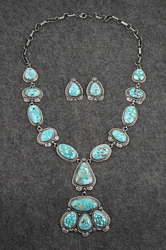 Turquoise & Sterling Silver Necklace and Earrings Set - Randy Boyd