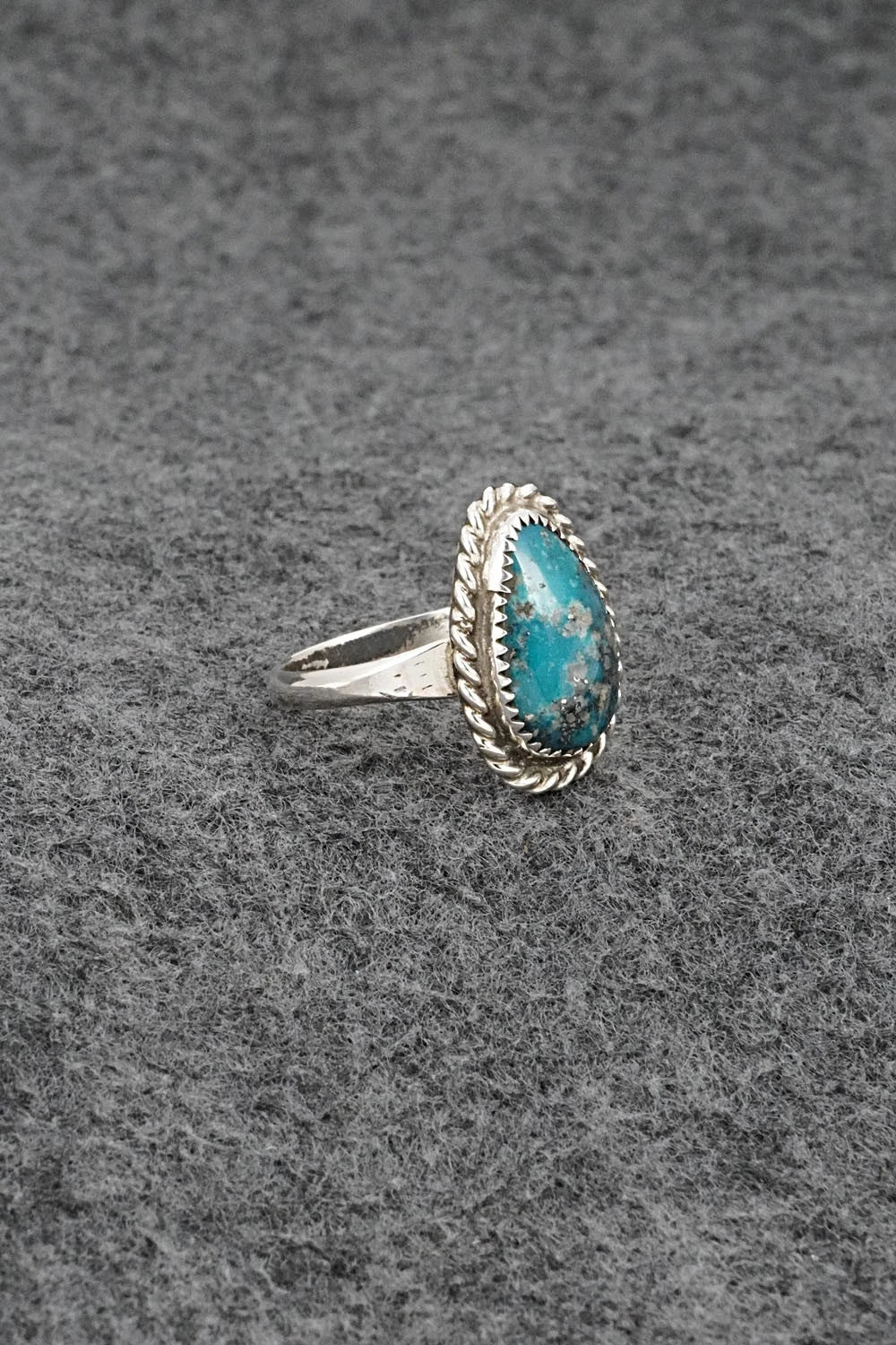 Turquoise & Sterling Silver Ring - Darius Arviso - Size 8.5