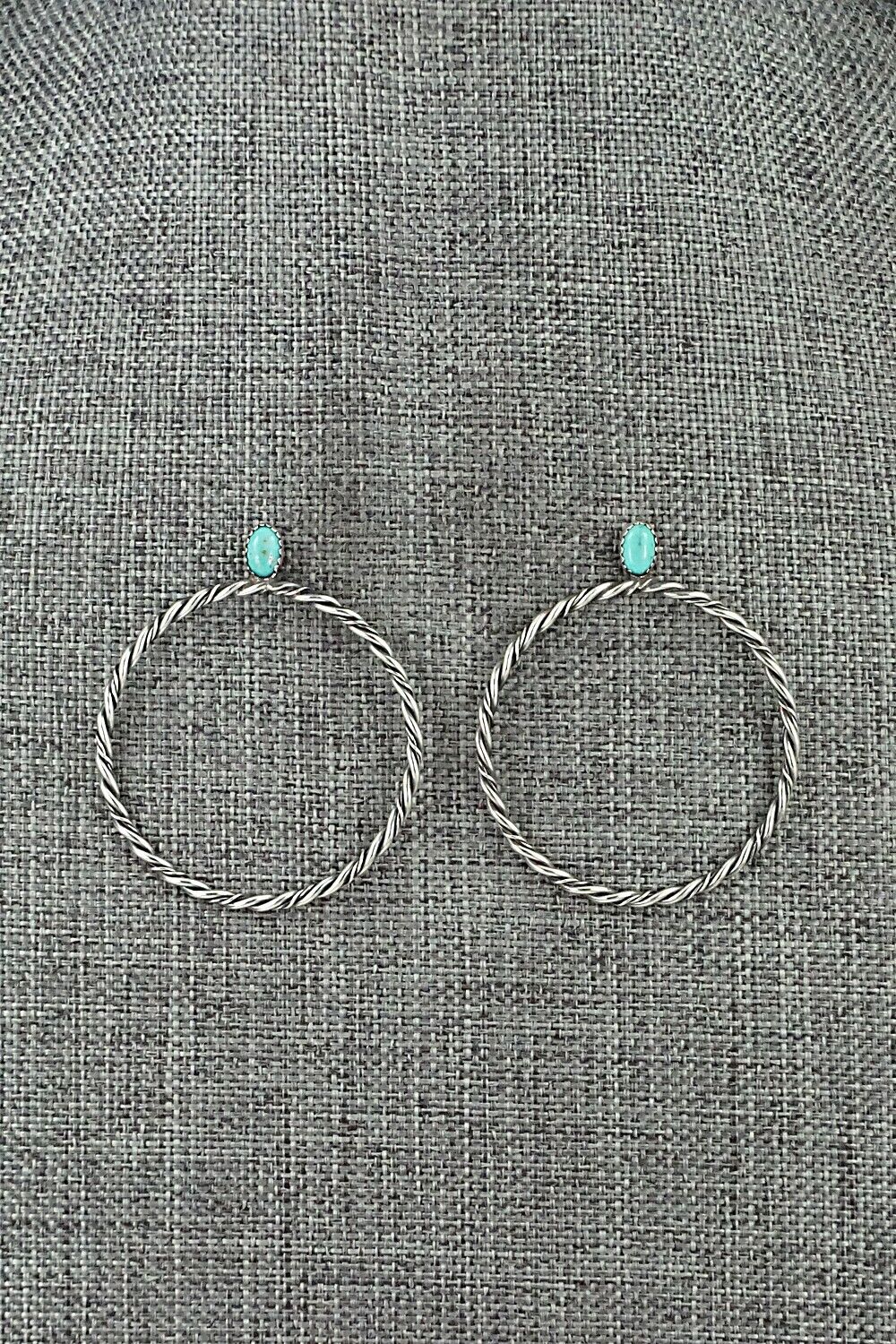 Turquoise & Sterling Silver Earrings - Nelson Leonard Jr.