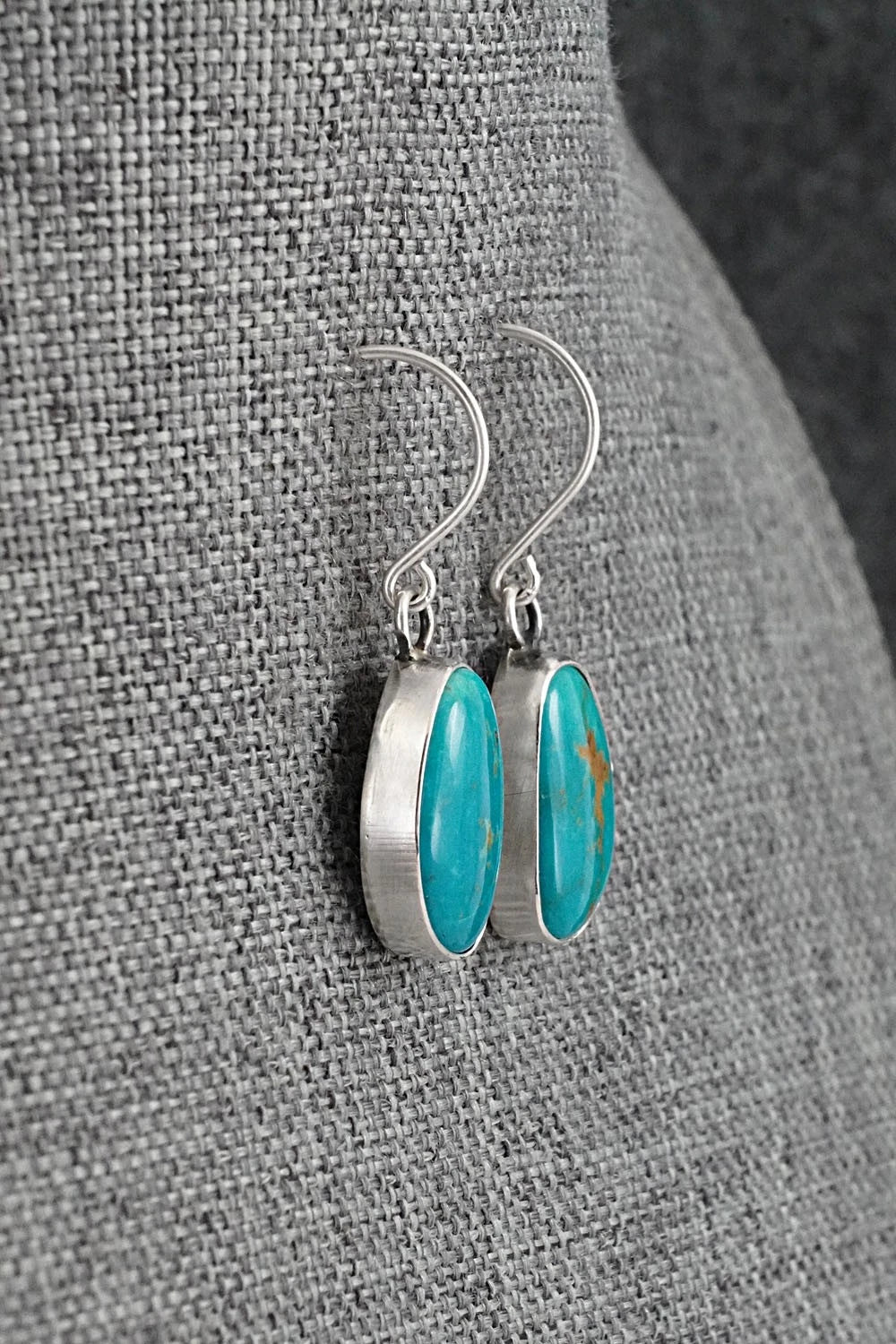 Turquoise & Sterling Silver Earrings - Rosemary Saunders