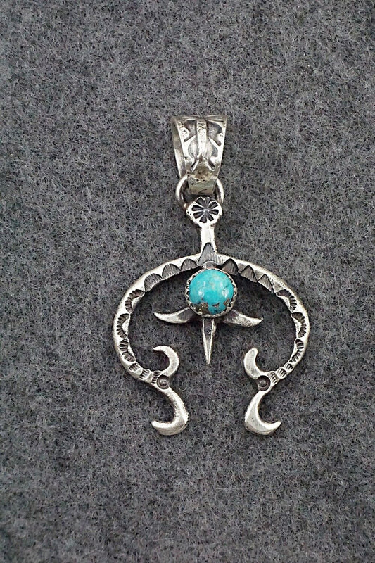 Turquoise & Sterling Silver Pendant - Kevin Billah