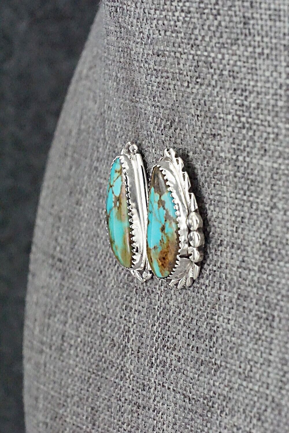 Turquoise and Sterling Silver Earrings - Delores Cadman