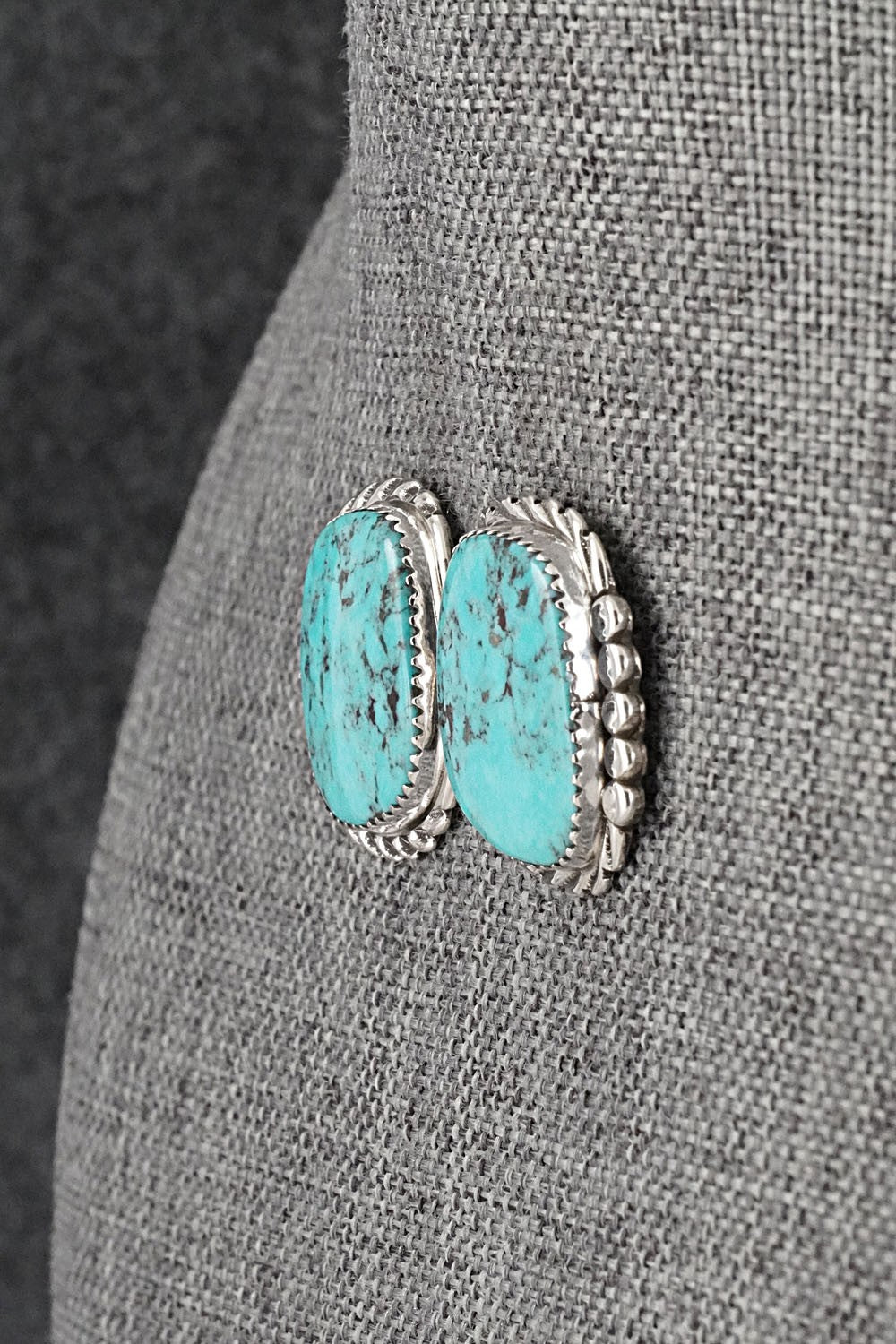 Turquoise and Sterling Silver Earrings - Delores Cadman