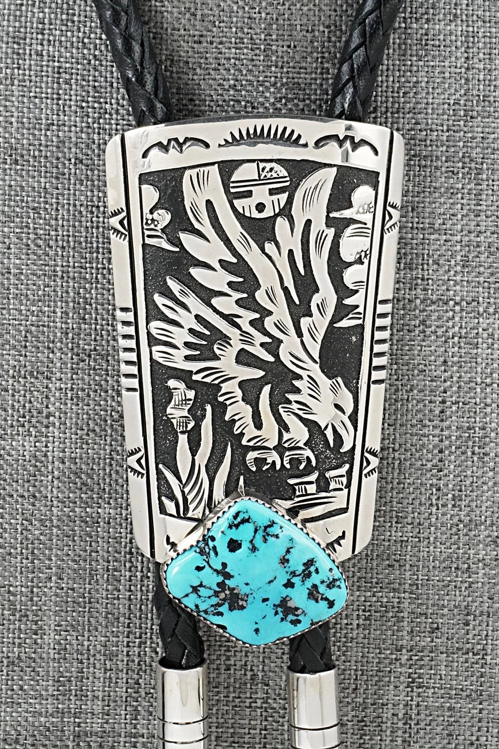 Turquoise & Sterling Silver Bolo Tie - Richard Singer