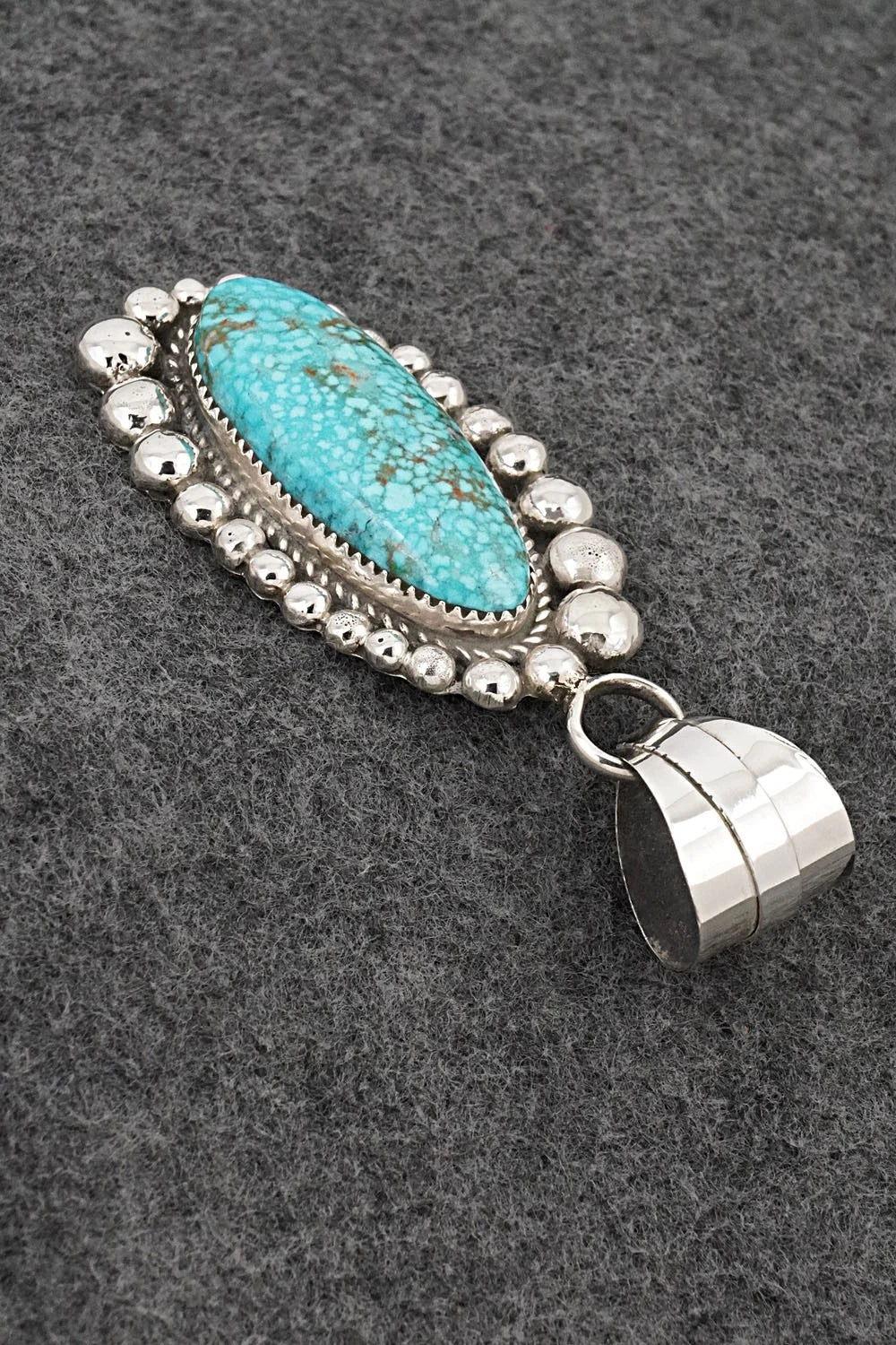 Turquoise and Sterling Silver Pendant - Ray Nez