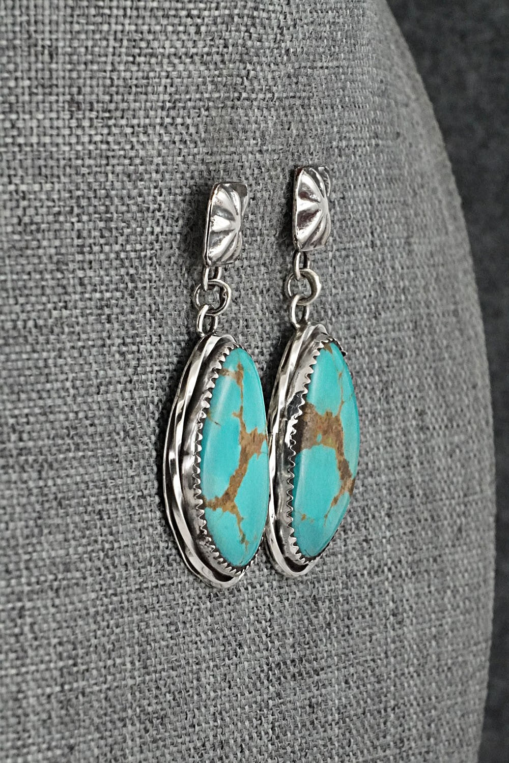 Turquoise & Sterling Silver Earrings - Ernest Hawthorne
