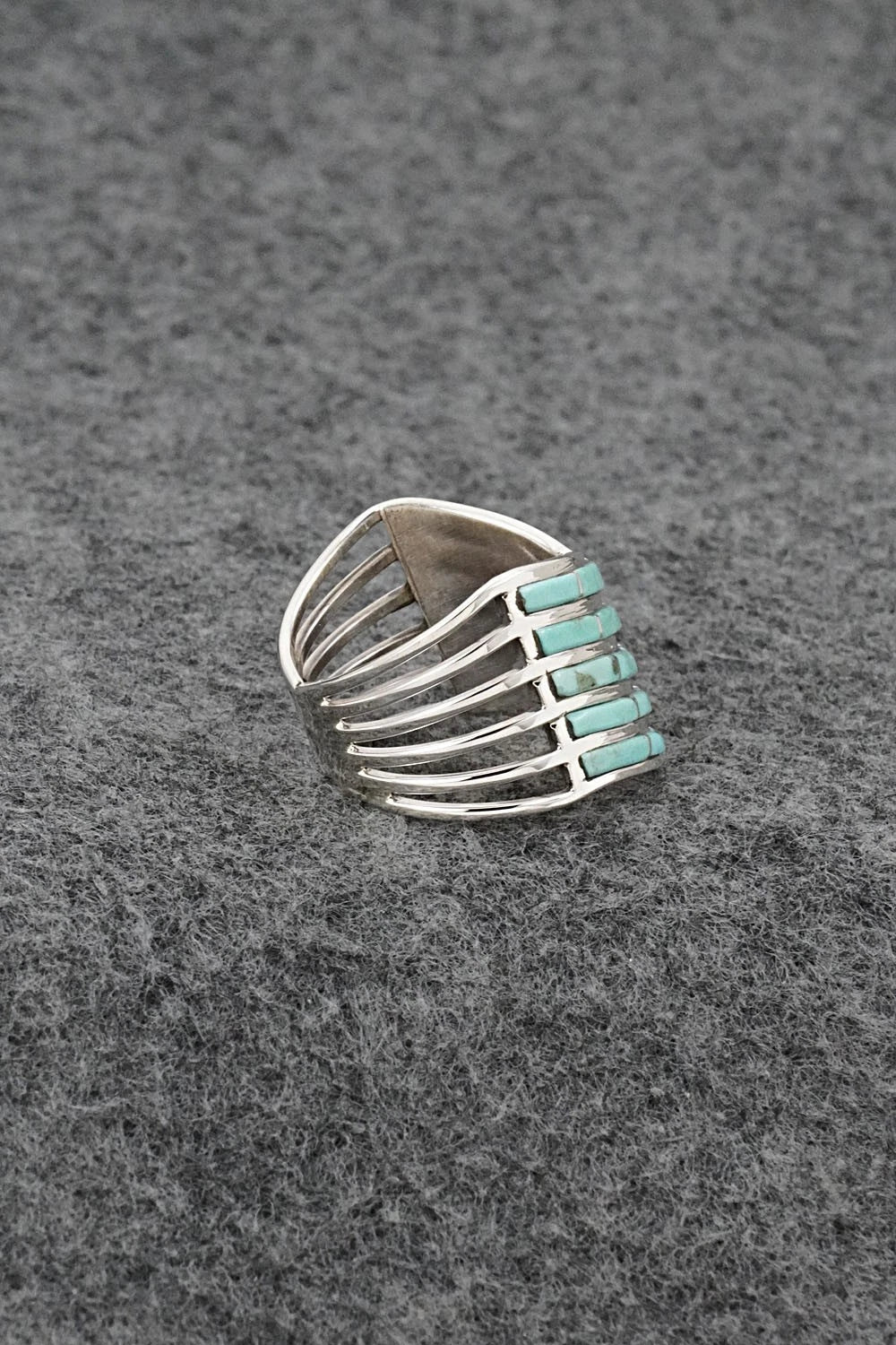 Turquoise & Sterling Silver Ring - Andrew Enrico - Size 8