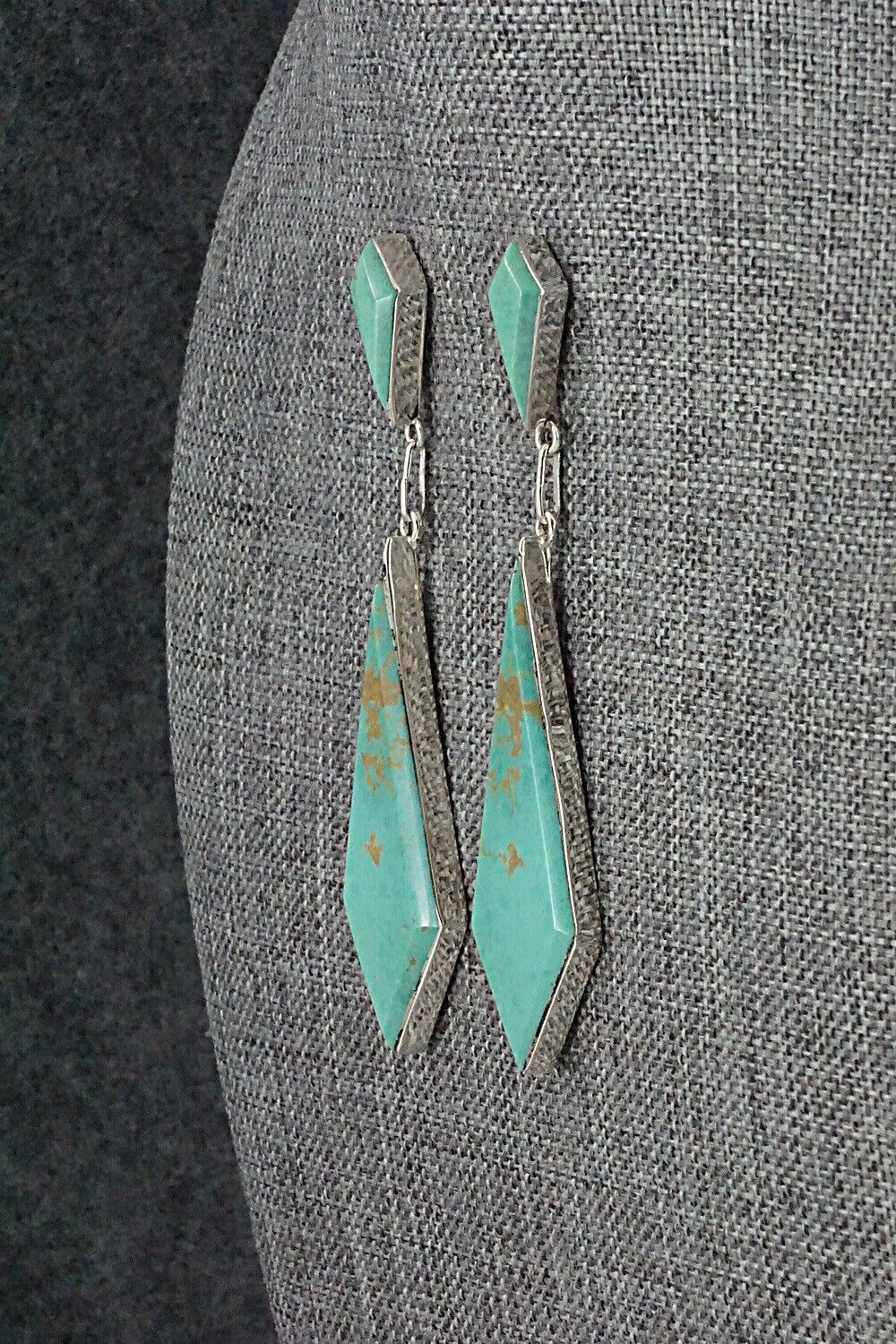 Turquoise & Sterling Silver Earrings - Bryant Othole