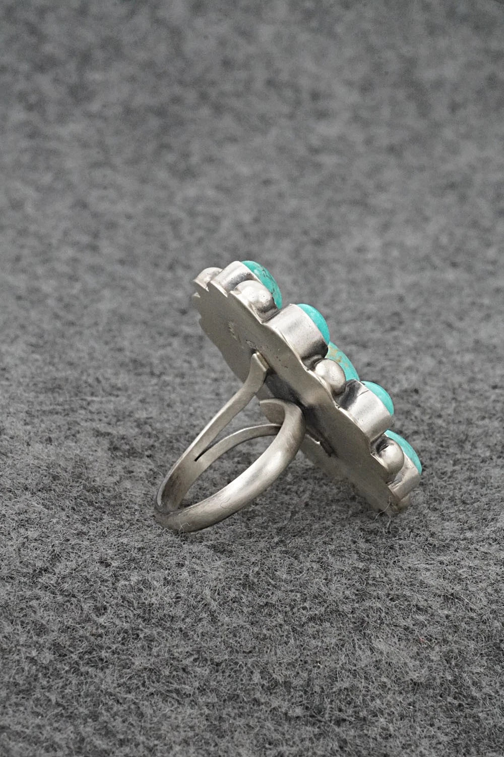 Turquoise & Sterling Silver Ring - Kathleen Livingston - Size Adjustable