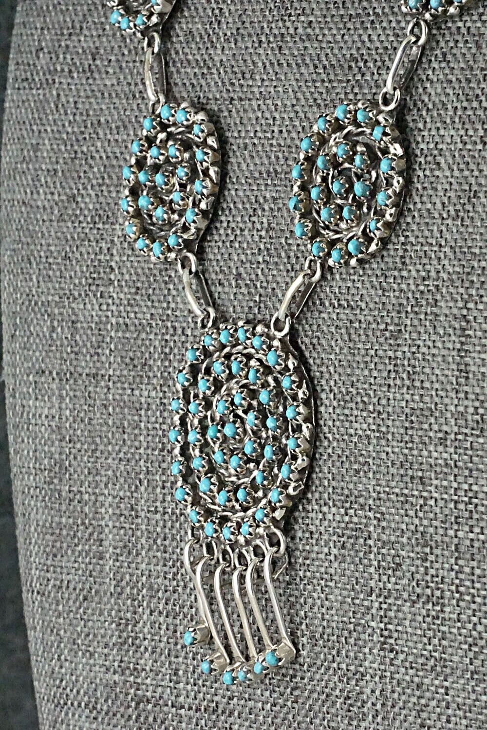 Turquoise & Sterling Silver Necklace and Earrings Set - Randy Hooee
