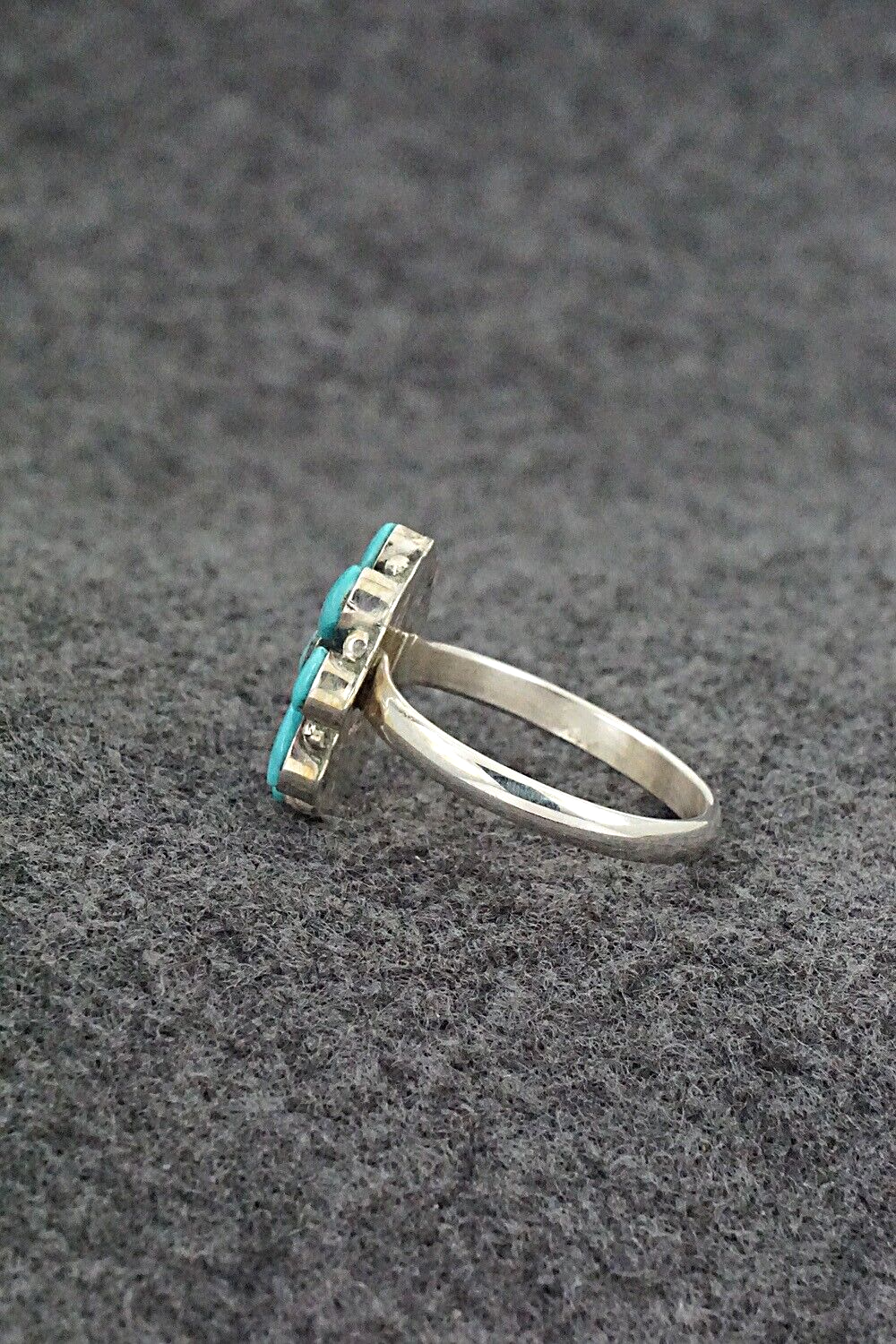 Turquoise & Sterling Silver Ring - Rose Kanteena - Size 7.25